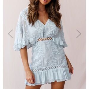 - Embroidered Dress Baby Blue